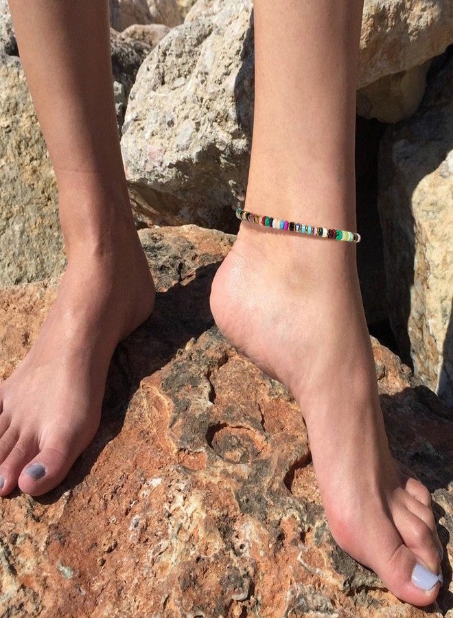 XIJIN Natural Stone Beaded Anklets for Women Handmade Beach Boho Turquoise Beads Ankle Bracelet Jewelry Gift for Her - Image 3